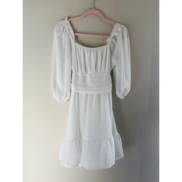Unbranded Dresses & Skirts - White Off Shoulder Puff Sleeve Mini Dress Size S cottagecore, preppy, y2k